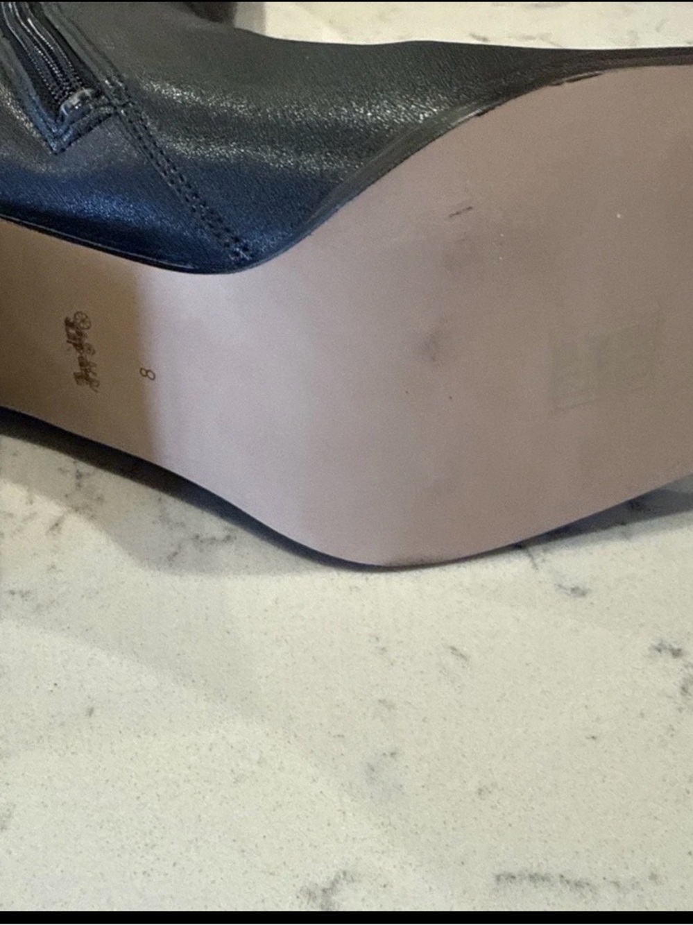Coach Black Leather Tall Block-Heel Boots - Picture 7 of 13